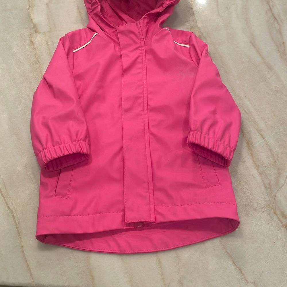 Cat & Jack Pink Raincoat with Hood and Elastic Cuffs